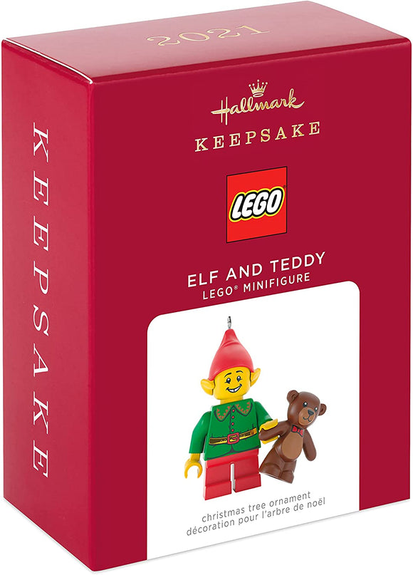Lego Elf and Teddy Minifigure Hallmark Keepsake Christmas Ornament
